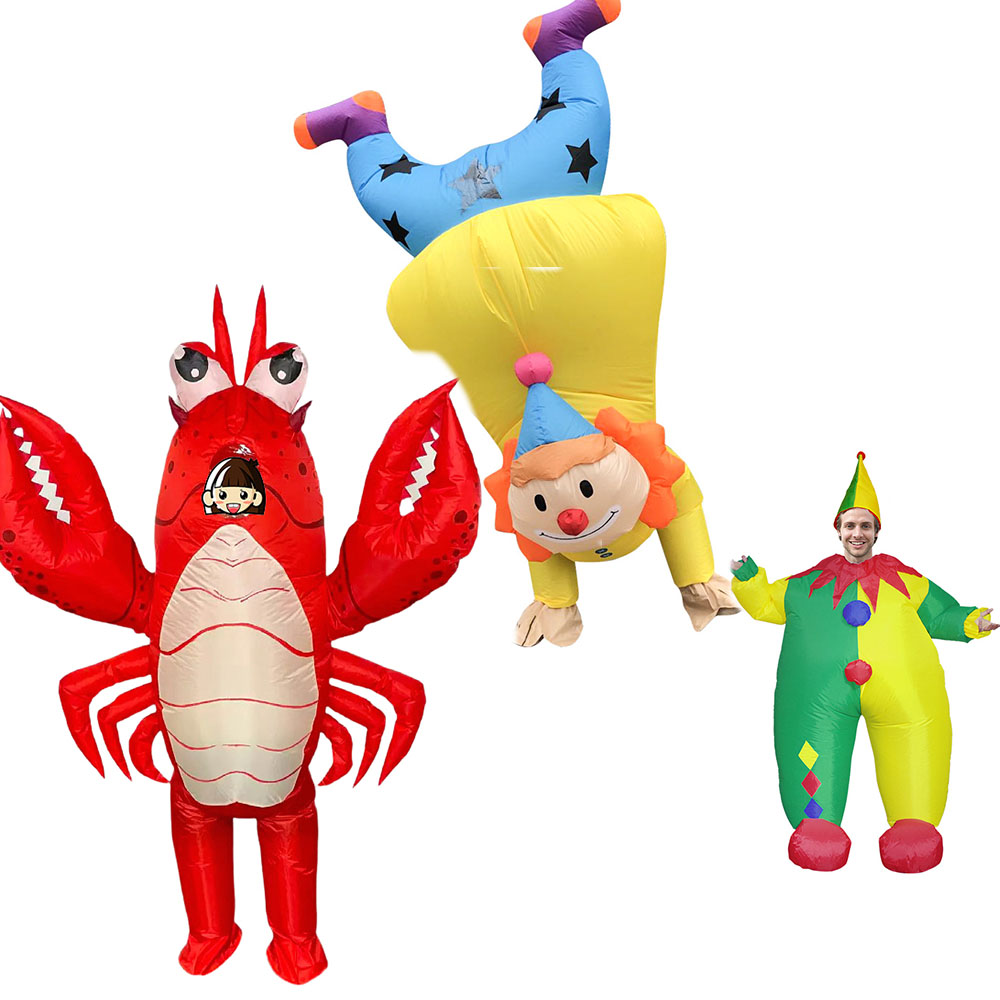 Halloween Costume Adult - Aufblasbares Clown-Kostüm für Erwachsene, lustiges Clown-Maskottchen-Kostüm