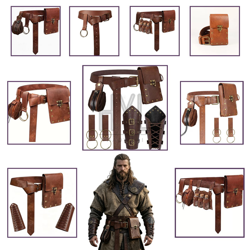 Halloween Party Supplies - Mittelalterliches Wikinger-Zubehör-Set Retro Steampunk Kostüm-Requisiten Halloween