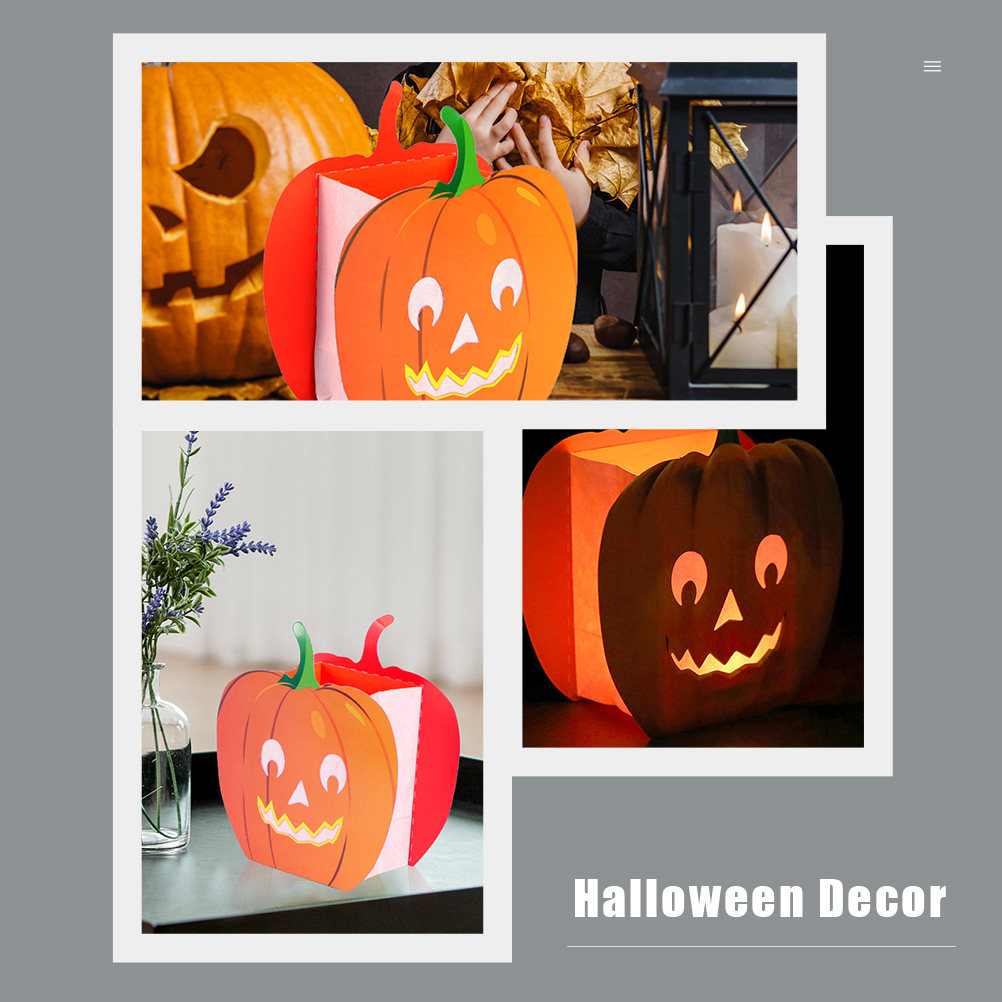 Halloween Pumpkin Decor Led - 12 Stück dekorative Taschen in Kürbisform,