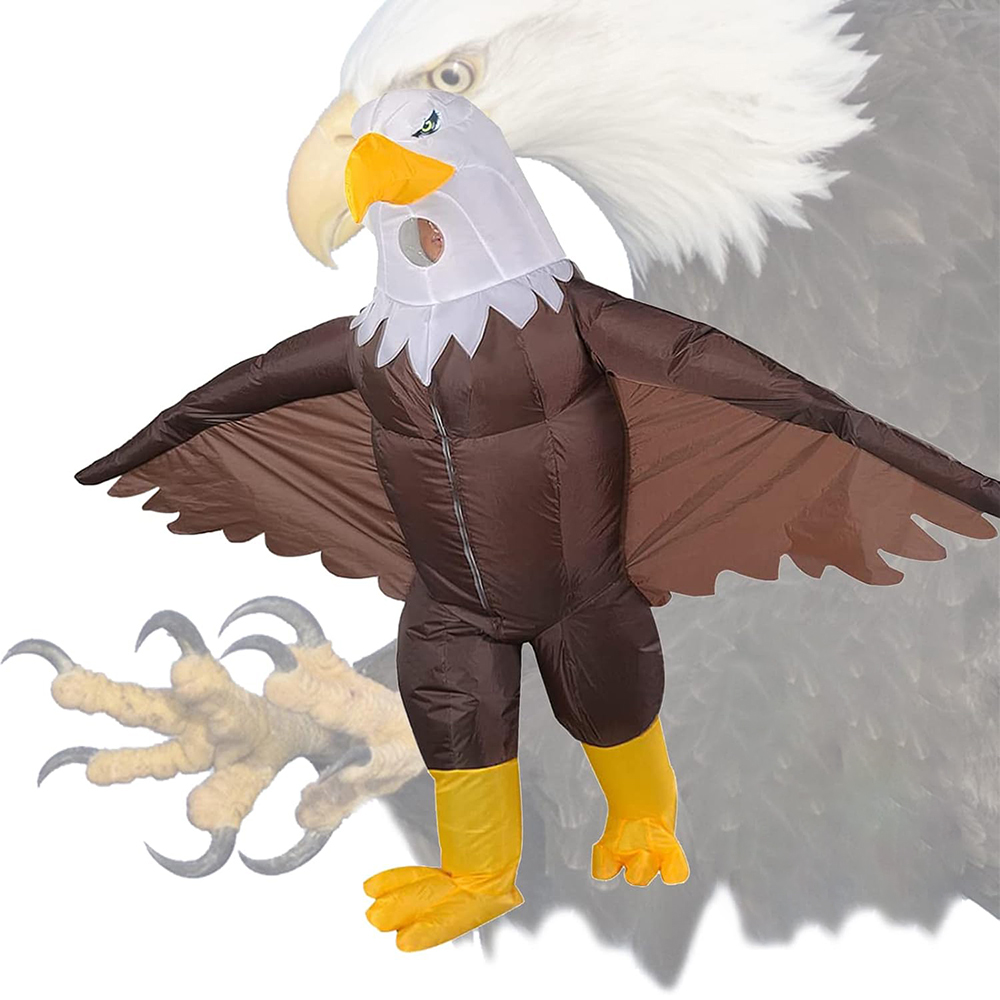 Halloween Costume Adult - 2026 Halloween Erwachsenen-Aufblasbares Glatzkopf-Adler-Kostüm Luftgeblasener Anzug