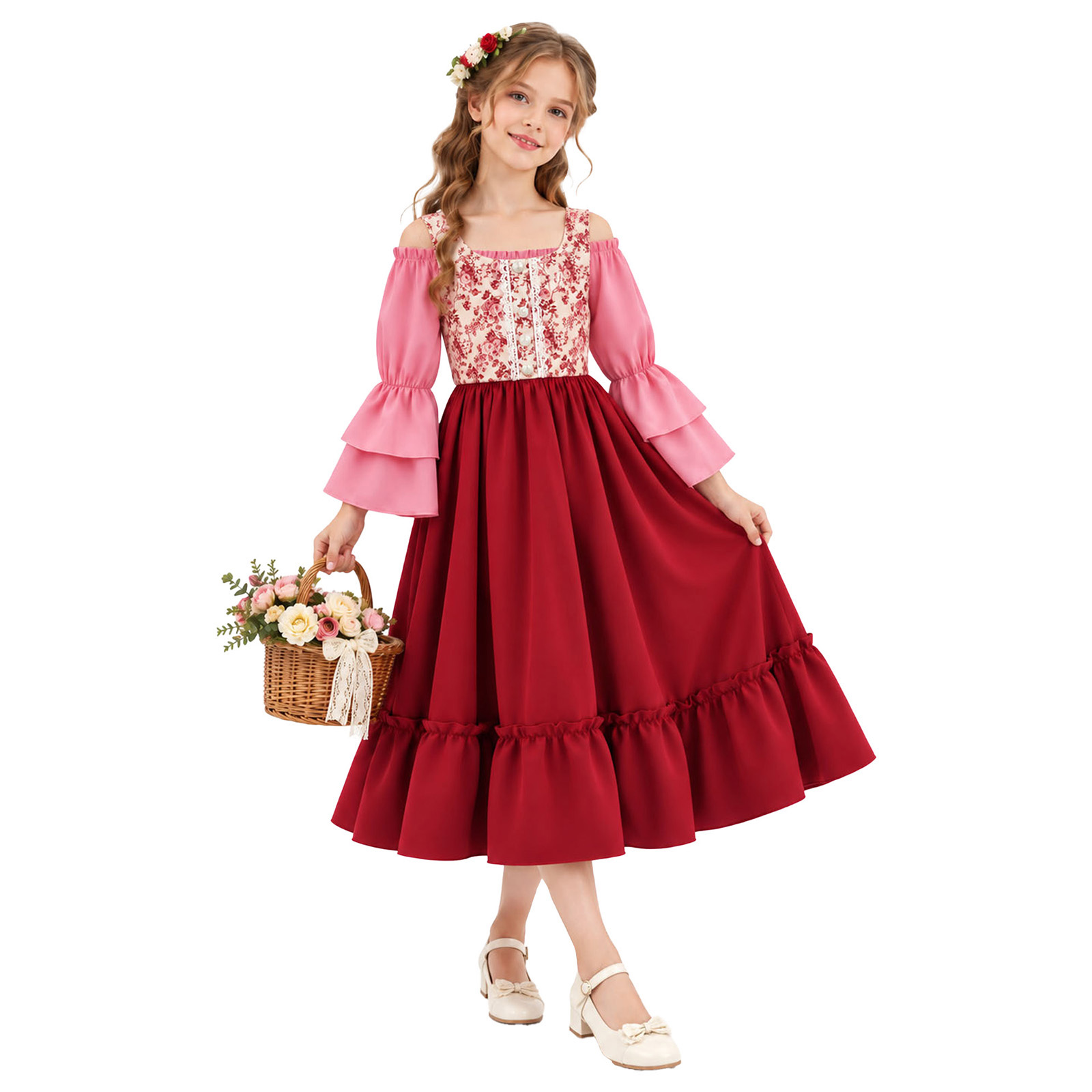 Halloween Costume Kids - Kinder Mädchen Renaissance Mittelalter Kostüm Irisch