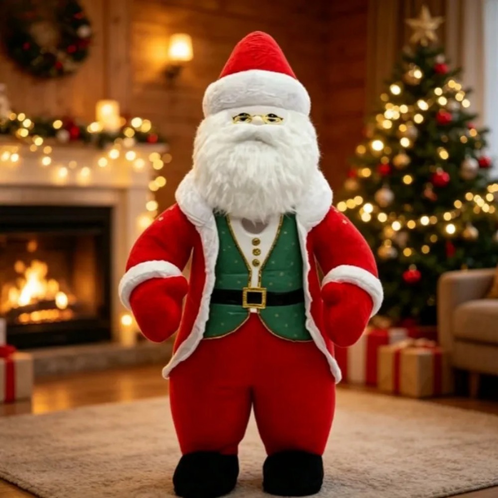 Halloween Costume Adult - Aufblasbares Weihnachtsmann-Maskottchen-Kostüm in Erwachsenengröße, Laufpuppe für