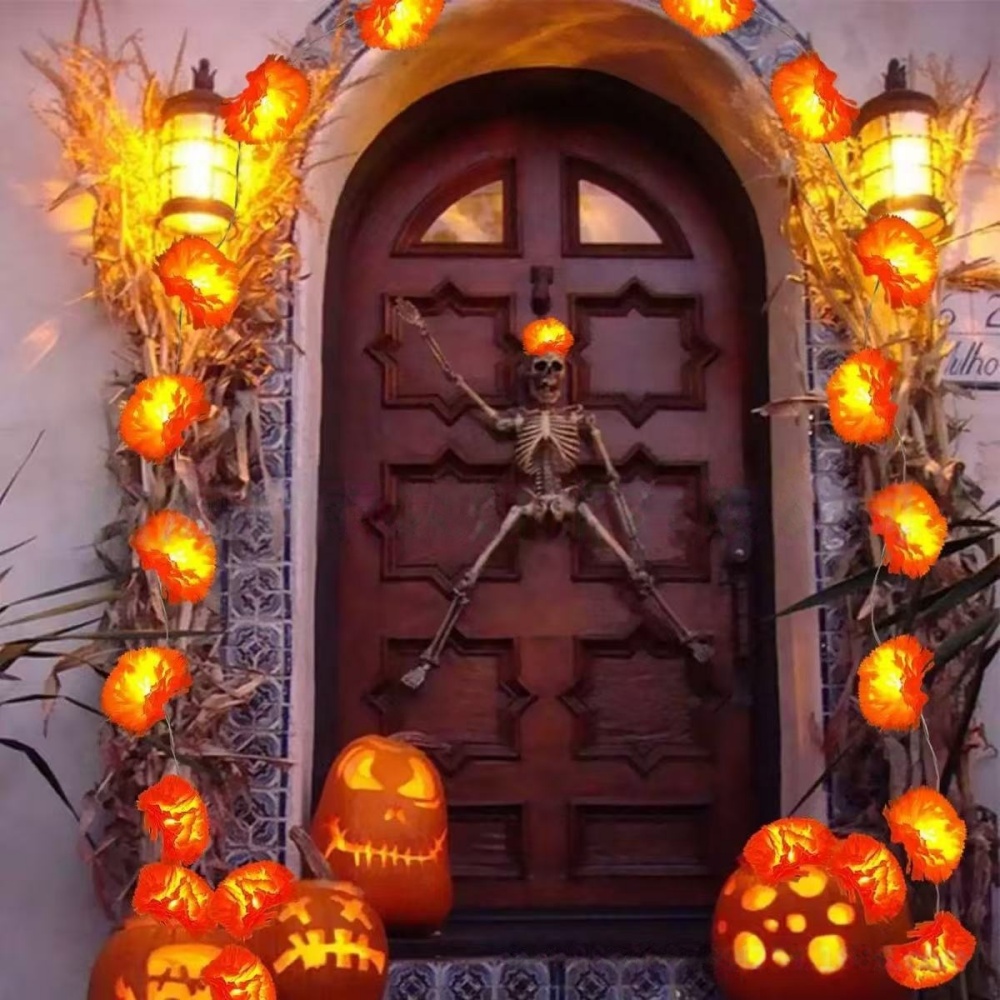 Ringelblumen-LED-Lichterkette  – Halloween Led String Lights Orange Bewertung und Preis