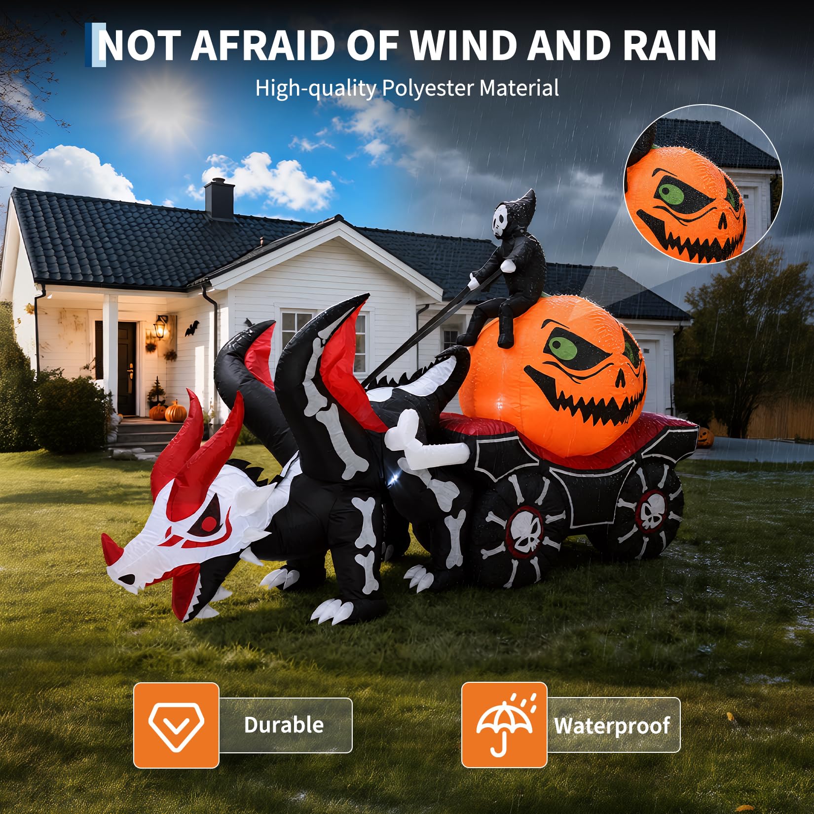 8,9 Fuß große, beleuchtete, au – Halloween Pumpkin Decor Led Bewertung und Preis