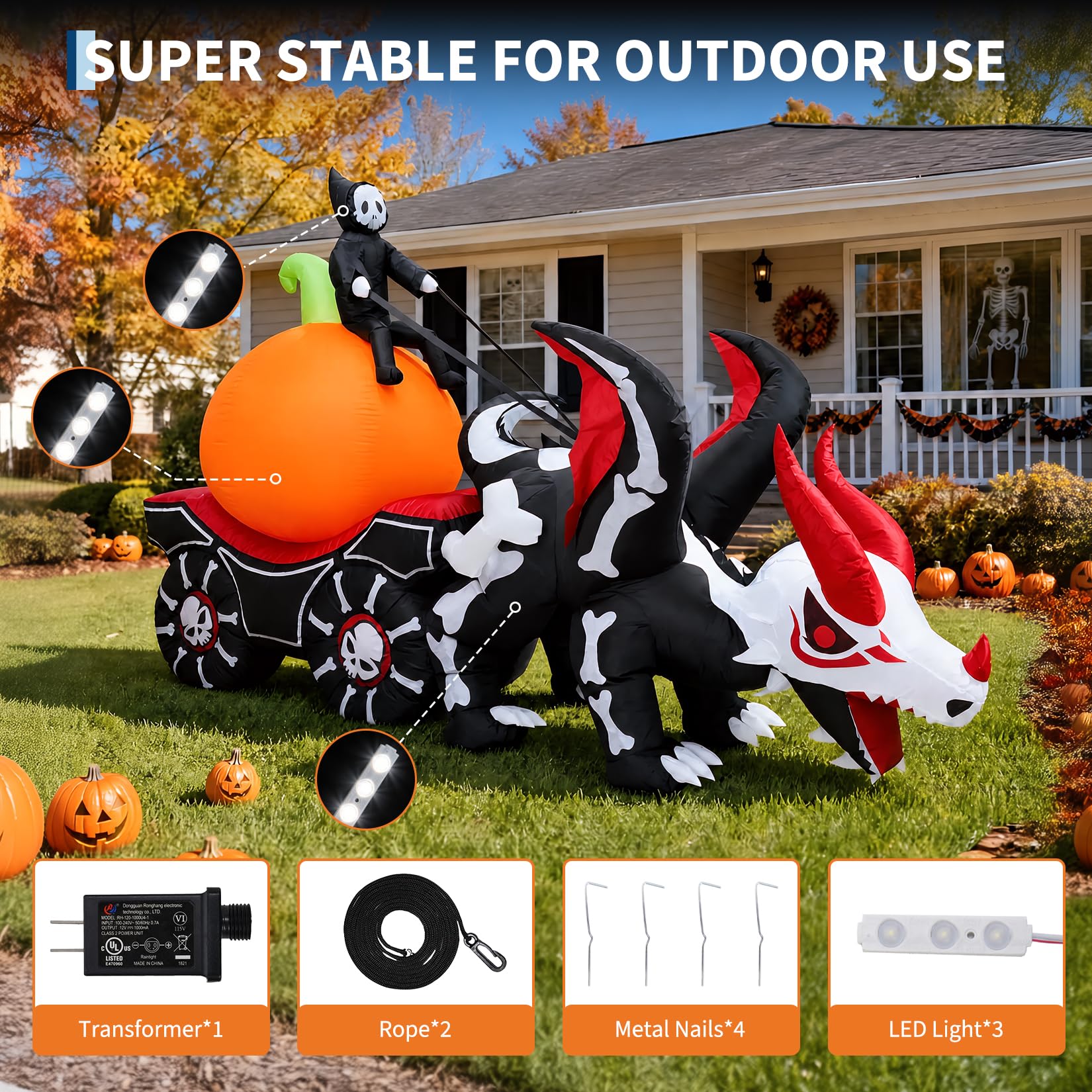8,9 Fuß große, beleuchtete, au – Halloween Pumpkin Decor Led Bewertung und Preis