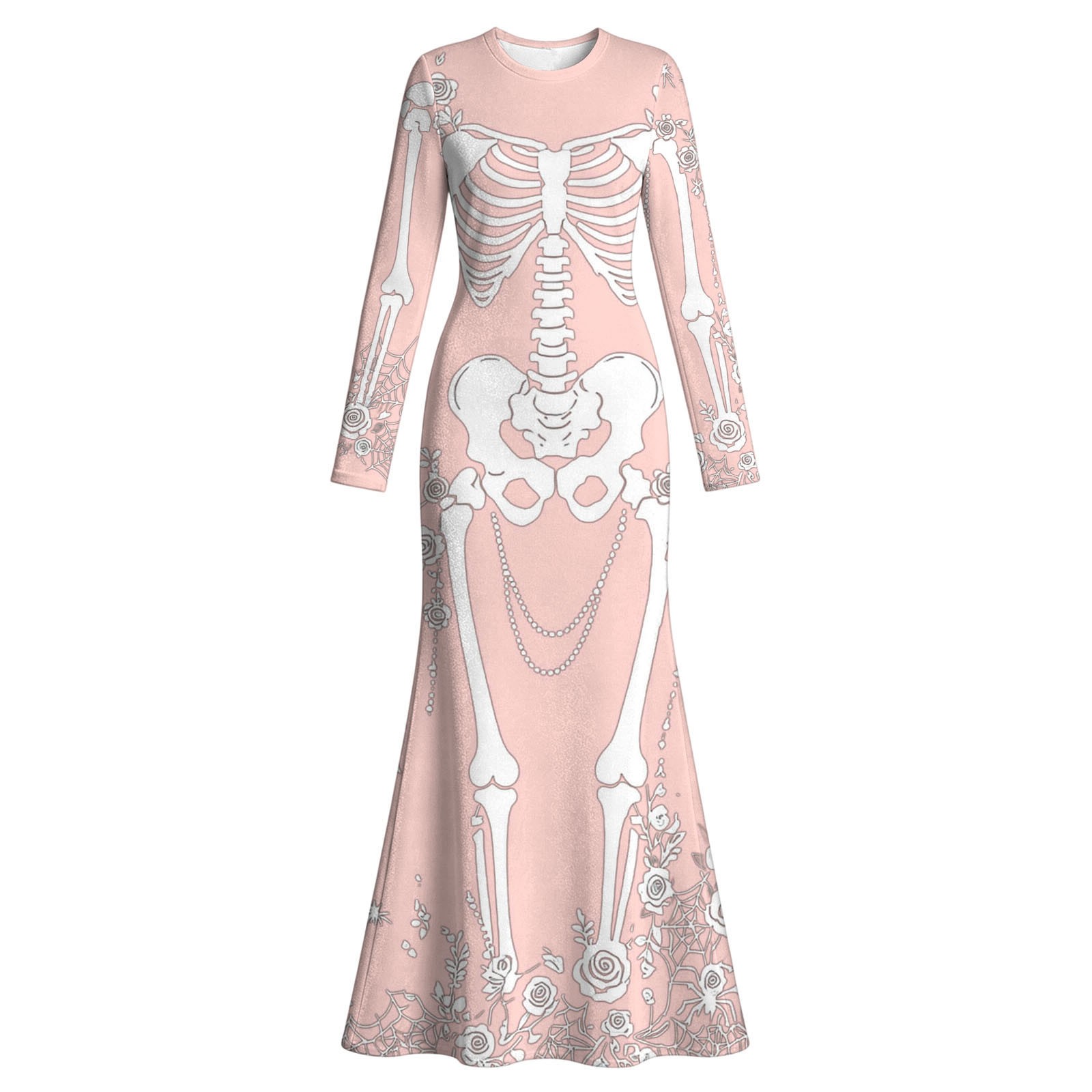 Damen-Maxikleid mit Skelett- u – Halloween Skeleton Decoration Bewertung und Preis
