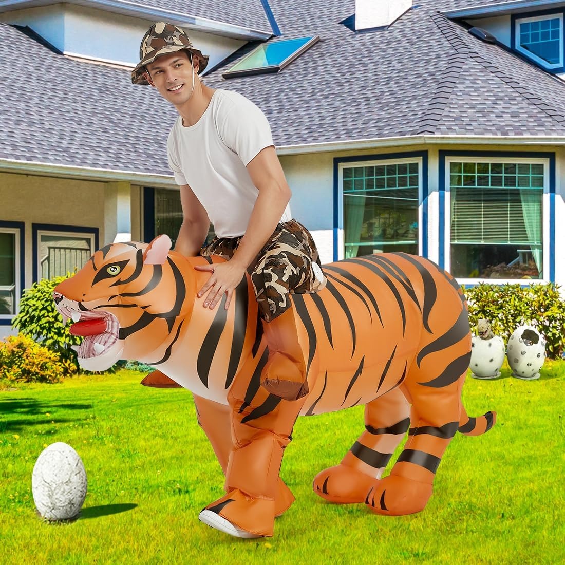 Aufblasbares Tigerkostüm für E – Halloween Costume Adult Bewertung und Preis