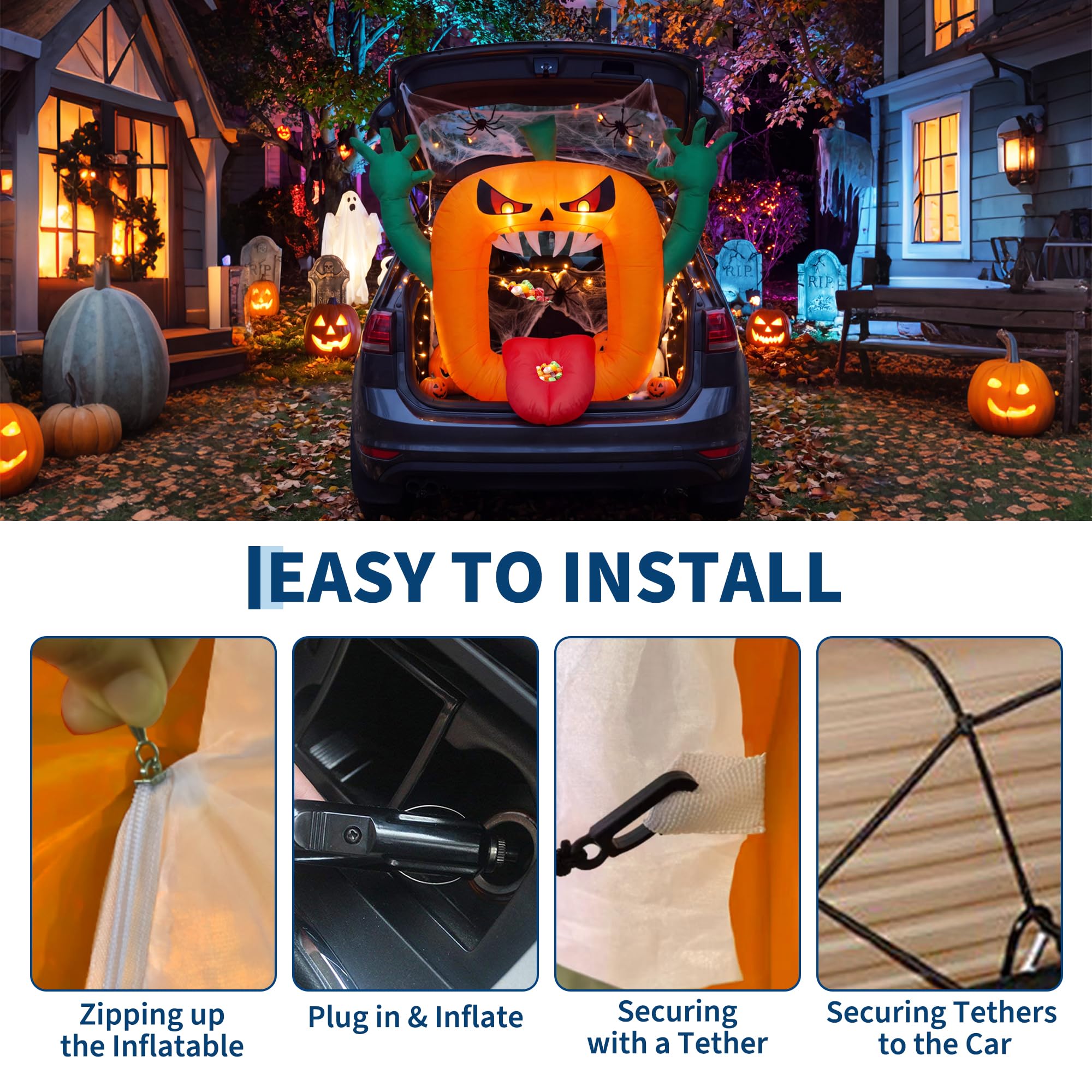 6FT Halloween-Aufblasbare Grus – Halloween Pumpkin Decor Led Bewertung und Preis